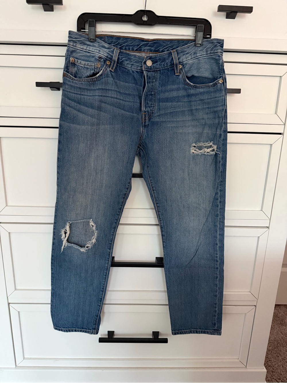 Levi's Blue and Tan Interior Label Jeans